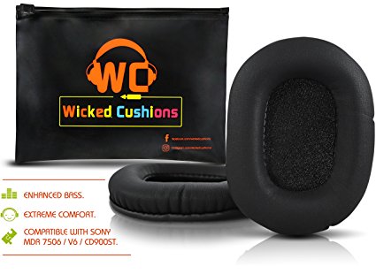 Replacement Earpads For Sony MDR 7506 - Ear Pads By Wicked Cushions Compatible Also With MDR - V6 & MDR- CD900ST