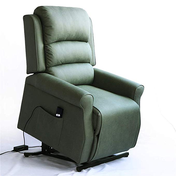Irene House Modern Transitional Electric Power Lift Recliner Chair with Soft Breathable Fabric (Sage)