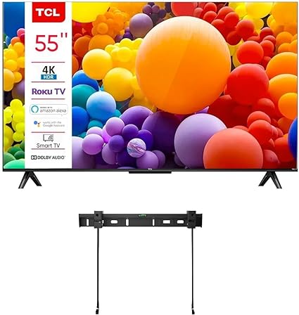 TCL 55-Inch Class 4K Smart LED TV HDR   Wall Mount Mobile App Works with Siri Alexa and Google Assistant HDMI USB (Renewed)