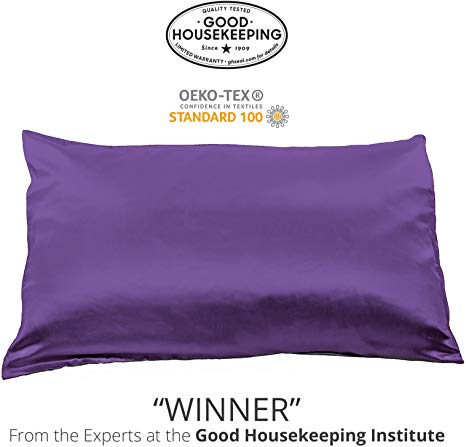 Fishers Finery 25mm 100% Pure Mulberry Silk Pillowcase Good Housekeeping Winner (Deep Lavender, Standard)