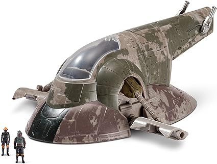 STAR WARS Micro Galaxy Squadron Starship Class Boba Fett’S Starship - 7-Inch Vehicle with 1-Inch Boba Fett and Fennec Shand Micro Figures