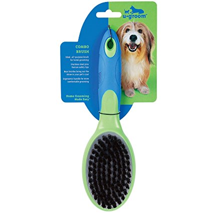 ugroom Bristle/Pin Combo Brushes  -  Versatile Brushes for Grooming Dogs, 9"