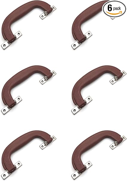 Suitcase Handle Luggage Handle Replacement Pull Handle 5.9x2.4 Brown Plastic with Screws Set of 6