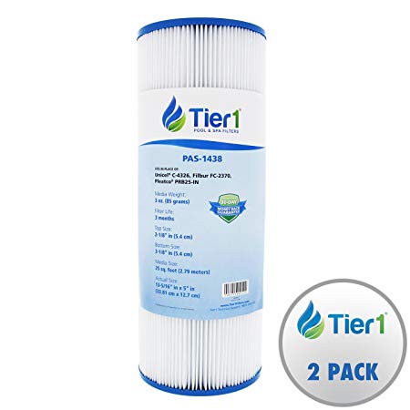 Tier1 Dynamic 17-2327, Pleatco PRB25-IN, 817-2500, R173429, Unicel C-4326, Filbur FC-2375 Comparable Replacement Spa Filter Cartridge (2-Pack)