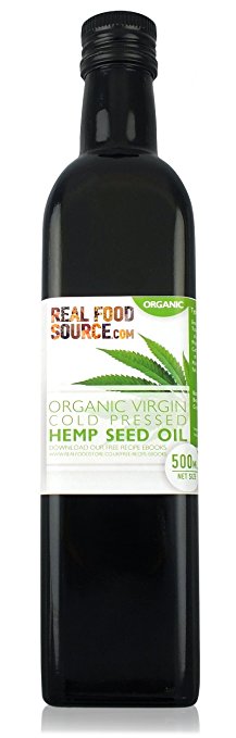 RealFoodSource Certified Organic Canadian Cold Pressed Virgin Hemp Seed Oil (1ltr - 2 x 500ml)