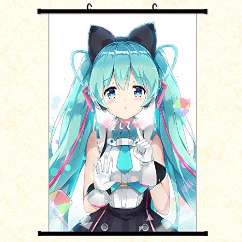 Tina Art Hatsune Miku Love 36 x 24 inches Fabric Wall Poster with Frame and Hanger
