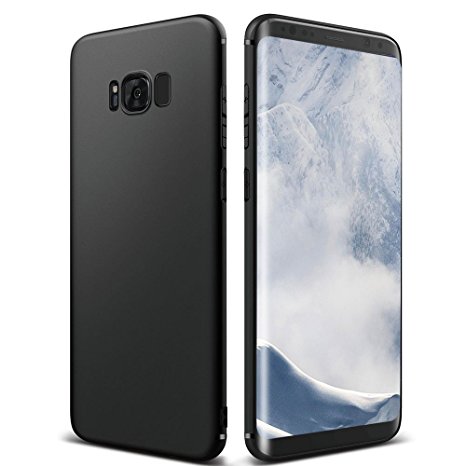 Samsung Galaxy S8 case , ikalula Galaxy S8 cover Ultra Thin Slim Premium Soft Gel Silicone TPU [Drop Protection] Bumper Case [Anti-Scratch] Protective Case Cover for Samsung Galaxy S8 - Jet Black