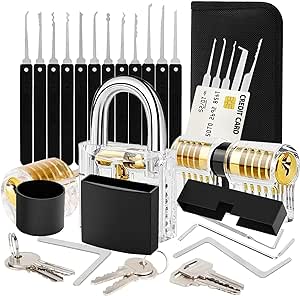 Heavy Duty Lock Set with Keys [Anti Cut Shackle] - [Stainless Steel Pick ing] Weatherproof Padlock for Outdoor Use - Ideal for Storage Unit, Shipping Container, Gate