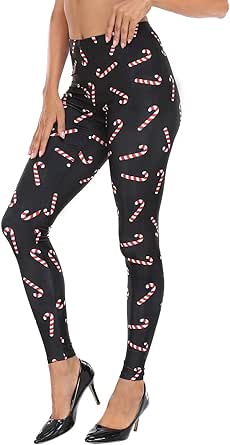 HDE Trendy Design Workout Leggings - Fun Fashion Graphic Printed Cute Patterns