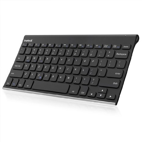 Stainless Steel Inateck Wireless Bluetooth Portable Keyboard for Microsoft Surface Pro Android Tablet PC Samsung Galaxy Tab and Smart Phone Built-in Lithium Battery with Up to 4 Months Standby - Black