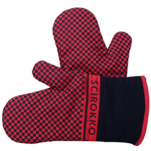 Heat Proof BBQ Gloves - Best Protective Insulated Oven Mitt Cooking Gloves for Women / Men - Premium Water Resistant Silicone Coated Grilling Kitchen Gloves for Outdoor,Home,Barbecue,Baking,Smoker