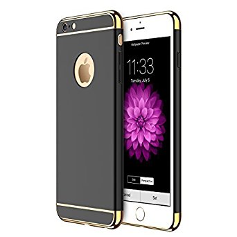 RANVOO iPhone 6s Plus Case,iPhone 6 Plus Case, 3 in 1 Anti-Scratch Shockproof Electroplate Frame with Coated Surface Case, Black
