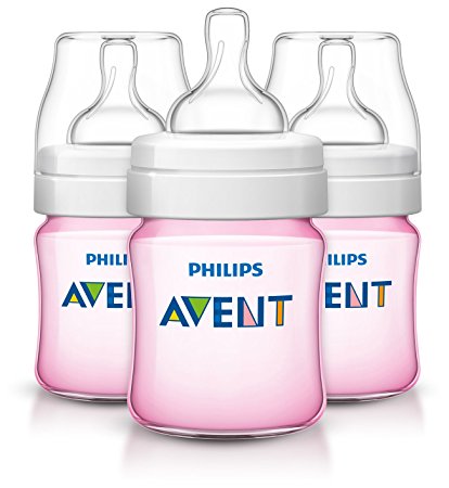 Philips Avent Anti-colic  Baby Bottles Pink, 4oz, 3 Piece