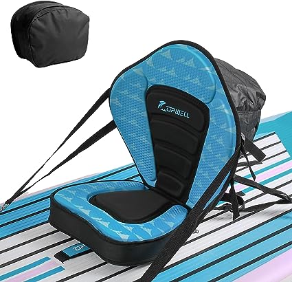 UPWELL Thicker Paddle Board Kayak Seat with Detachable Storage Bag - Comfortable Backrest and 4 Adjustable Straps to Provide Support During Paddling