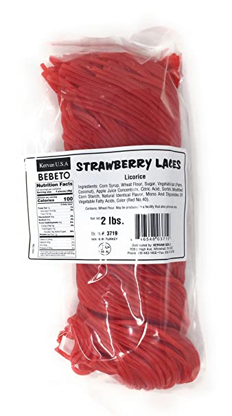 Kervan Strawberry Licorice Laces, 2 Pound