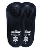 Pedag 2879 Holiday 34 Leather Ultra Light Thin Semi-Rigid Orthotic with Metatarsal Pad Arch Support and Padding at the Heel Black Womens 7