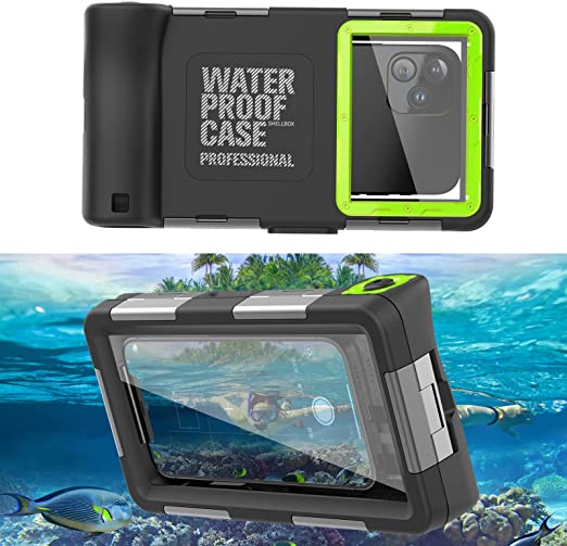 Universal Diving Underwater Phone Case for iPhone 13 Pro Max/12/11,Samsung Galaxy S22 Ultra/S21/S20, Google Pixel 6/6 Pro.50ft Underwater Photography for Snorkeling Photo Video (Green)