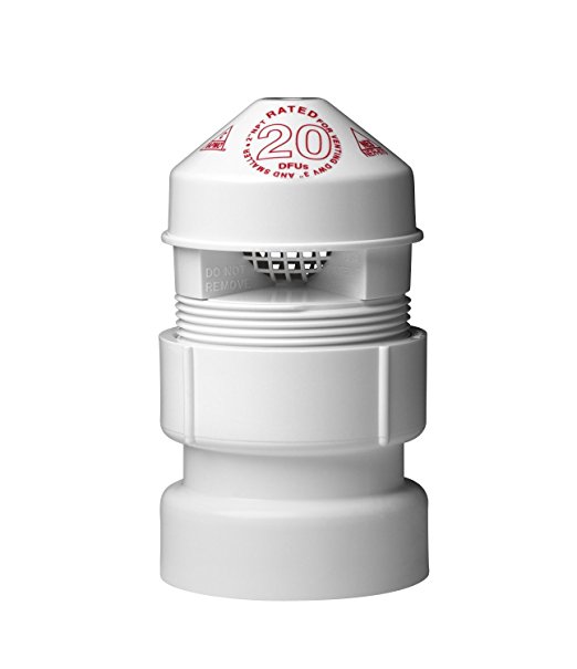 Oatey 39017 Sure-Vent Air Admittance Valve with 1-1/2-Inch by 2-Inch PVC Adapter Bulk Pack, 2-Inch