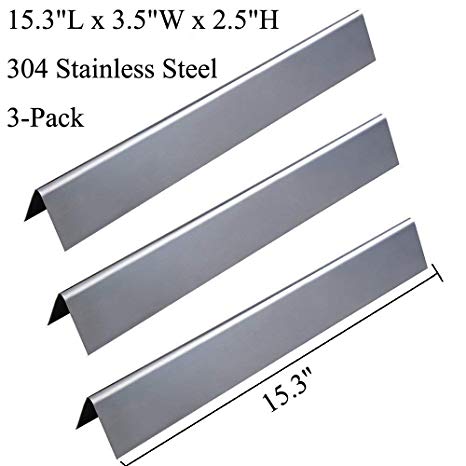 GasSaf 15.3inch Flavorizer Bar Replacement for Weber 7635, Spirit 200 Series, Spirit E-210, S-210, E-220, S-220(2013-2016), 3-Pack 304 Stainless Steel Durable Flavor Bars(15.3" L x3.5 W x2.5 H)