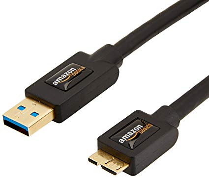 AmazonBasics USB 3.0 Cable - A Male to Micro B - 3 Feet (0.9 Meters) - Black