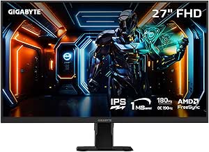 GIGABYTE GS27F Advanced - 27" IPS Gaming Monitor - FHD 1920x1080-180Hz/OC 190Hz - 1ms MPRT - AMD FreeSync - HDMI, DP - Black (GS27F A US)