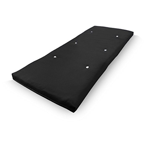 Shopisfy Futon Mattress Foldable - Black - 75cm (29.5") X 190cm (63") X 9cm (3")