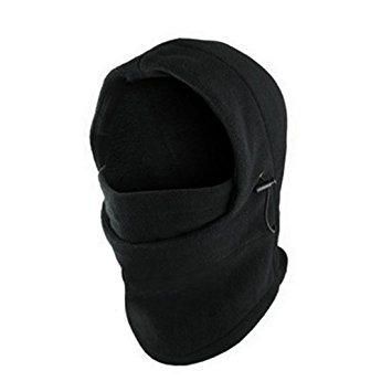 Top Seller Newest and Functional 6 in 1 Neck Warm Helmet Winter Face Hat Fleece Hood Ski Mask Equipment Black adjustable size