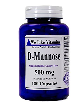 D-Mannose 500mg 180 Capsules - 6 month Supply - Best Value D-Mannose Supplement