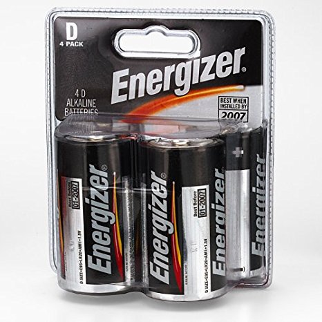 Energizer MAX D Alkaline Batteries, 4-Count