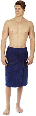 Arus Men's Soft Touch Turkish Velour Cotton Striped Fleece Bath Towel Wrap