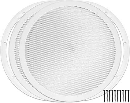 Reliable Hardware Company RH-4002-10-2-A White Universal Surface Mount 10" Speaker Covers, Pair