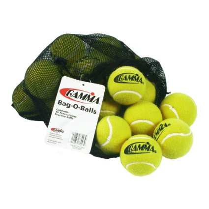 Gamma Bucket or Bag of Pressureless Tennis Balls - Sturdy & Reuseable Poly Bucket or Mesh Bag for Easy Transport - Bucket-O-Balls - Bag-O-Balls (18-pack or 48-pack of balls)