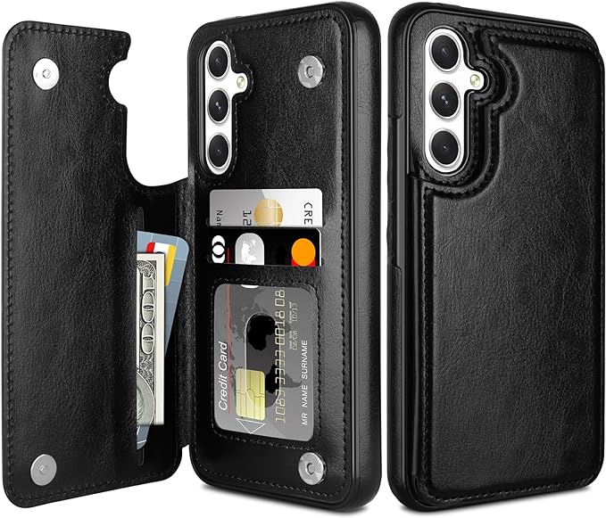 Coolden for Samsung A54 5G Phone Case Wallet Case Cover with Card Holder Slot Shockproof Case Flip Folio Soft PU Leather Magnetic Closure Protective Case Cover for Samsung Galaxy A54 5G Case-Black