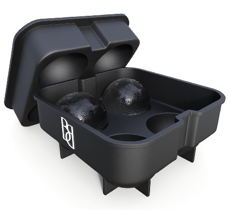 Premium Ice Ball Maker Mold by Bar Brat  Keep Drinks Colder Longer Than Ice Cubes  Bonus 110 Drink Recipes ebook Included  Forget Silicone Ice Cube Trays  The Perfect Bar Accessory Gift