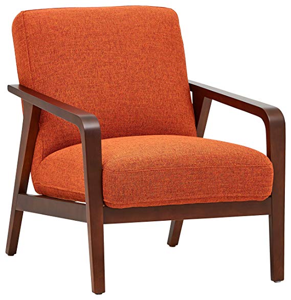 Rivet Huxley Mid-Century Accent Chair, Burnt Orange