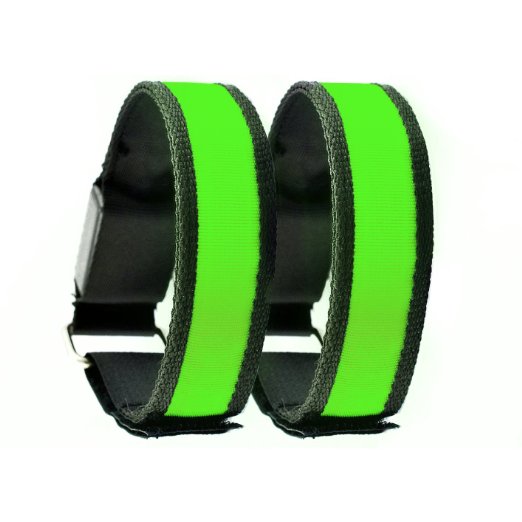 Box of 2 - LED Armband  Wristband  Bracelet for Running At Night - 3 Settings Fast Pulse Slow Pulse Steady - Safe and Bright