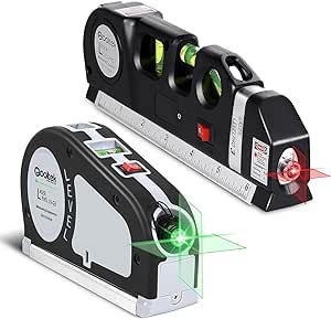 Green and Red Laser Level, Qooltek Multipurpose Cross Line Laser for hanging pictures