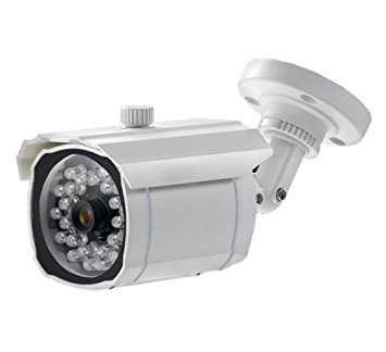 iPower Security SCCAME0028 Indoor Outdoor 700TVL Sony EXview HAD CCD II Effio-E DSP Bullet Security Camera with 100-Feet 3.6mm 36 IR LED (White)