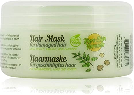 Natural Hair Mask For Dry Damaged Hair with Nettle, Burdock, Walnut, Jojoba and Avocado Oil. Restorative Hair Treatment and Repair. Sulphate, Paraben and Silicone Free, 250 ml.