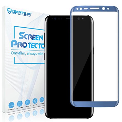 OMYFILM Samsung Galaxy S8 Plus Screen Protector [3D Curved Edge] [Not Glass] Full Coverage PET Screen Protector for Galaxy S8 Plus (Blue Coral)