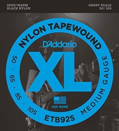 D'Addario ETB92S Tapewound Bass Guitar Strings, Medium, 50-105, Short Scale