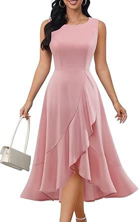 DRESSTELLS Women's Cocktail Party Dress, Formal Dress for Wedding Guest, Fit Flare Homecoming Prom Dress