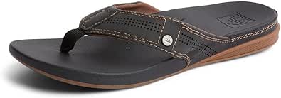 REEF Cushion Lux Men's Flip Flop, Ultra Soft Cushion Footbed, Full Grain Leather Strap