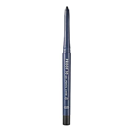 ETUDE HOUSE Proof 10 Gel Pencil Liner 0.3g (#1 Black) | Creamy Gel Texture Eyeliner with Wearable Shades to Create Precise Line Eye Makeup without Efforts