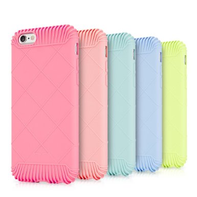 iPhone 6 Case, 5 Packs Ace Teah TPU Raised Corner Shockproof Protective Case Back Patterns Anti-Slip Slim thin Case for iPhone 6/6S 4.7 Inch-Hotpink, PowderBlue, Lightpurple, Pink, Bright Green