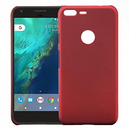 Google Pixel Case, Yihailu Smoothly Frosted Matte Shield Hard Cover Skin Shockproof Ultra Thin Slim Case Full Body Protective Scratch Resistant Slip Resistant Cover for Google Pixel (Silky Red)