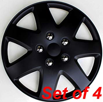 ABS Plastic Aftermarket Wheel Cover Matte Black Speical Finish 16 Inch Hubcaps 4 Pieces