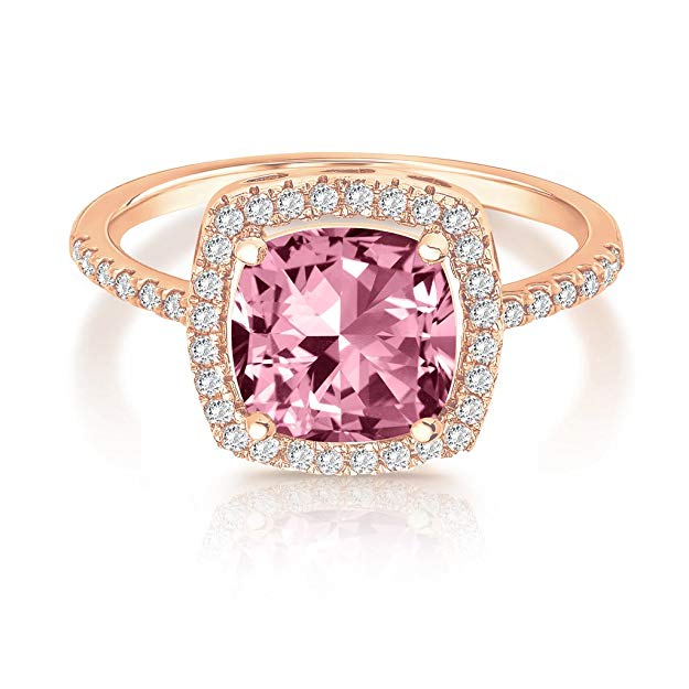 SWAROVSKI Crystal 14K Rose Gold Plated Cushion Cut Stackable Cocktail Ring Engagement Ring