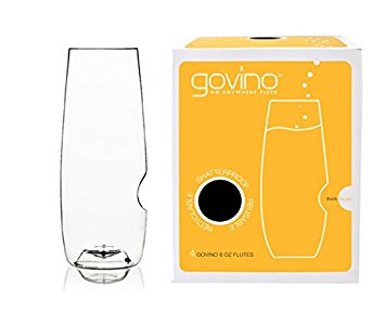 Govino Go Anywhere Champagne Flute, 8-Ounce, Pack of 4