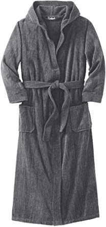 KingSize Men's Big & Tall Terry Velour Hooded Maxi Robe